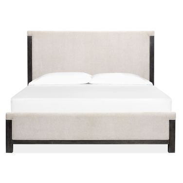Plum Creek King Upholstered Panel Bed In Ravenwood Black