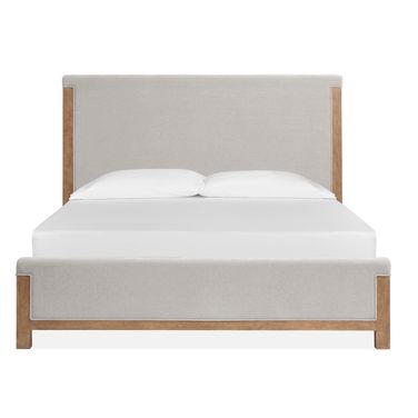 Plum Creek King Upholstered Panel Bed In Sierra Brown