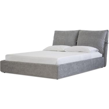 Plume Heather Gray Chenille King Bed