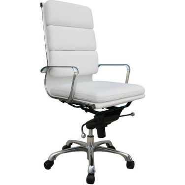 Plush White High Back Office Chair