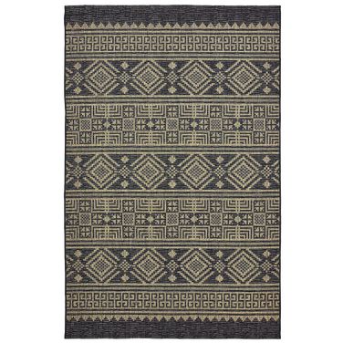 Pluvi Geometric Vestige Indoor/Outdoor Area Rug In Black and Brown