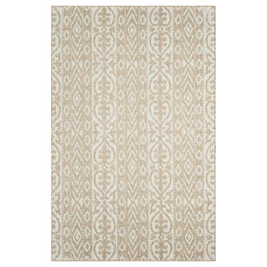 Pluvi Ikat Indoor/Outdoor Area Rug In Beige and Ivory
