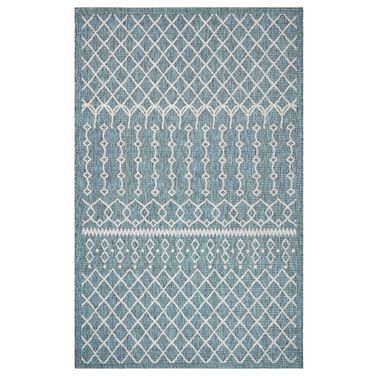 Pluvi Serene Array Indoor/Outdoor Area Rug In Blue and Gray