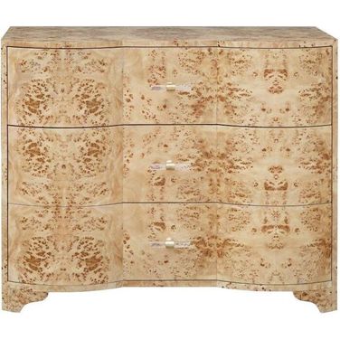 Plymouth Burl Wood 3 Drawers Chest