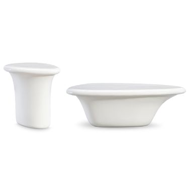 Poca Occasional Table Set In White and Cream