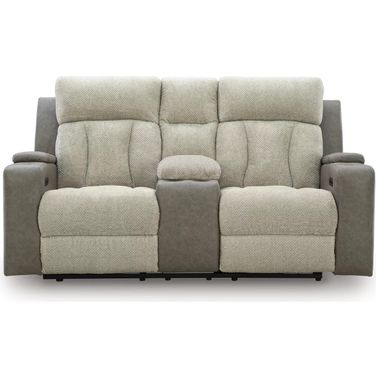 Point Clear Power Reclining Loveseat with Console In Sisal