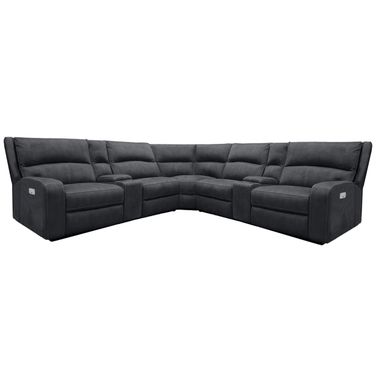 Polaris 7 Piece Modular Power Reclining Sectional with Power Adjustable Headrests In Slate