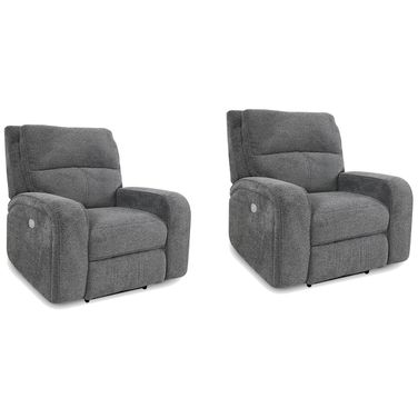 Polaris Power Recliner Set of 2 In Bizmark Grey