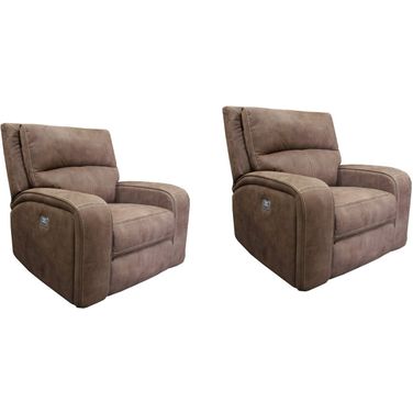 Polaris Power Recliner Set of 2 In Kahlua