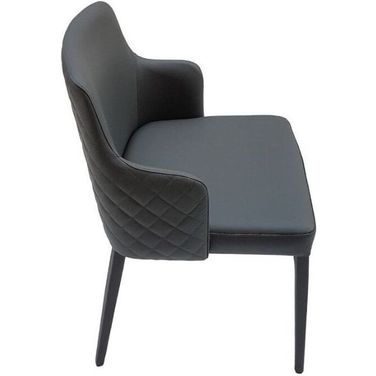 Polly Anthracite Grey Leather Arm Chair