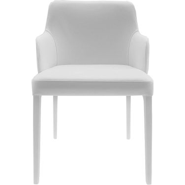 Polly White Leather Arm Chair