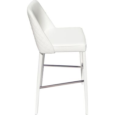 Polly White Leather Counter Height Stool