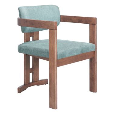 Poly Dining Chair In Moss Gray and Walnut