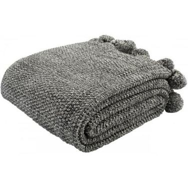 Pom Pom Knit Throw
