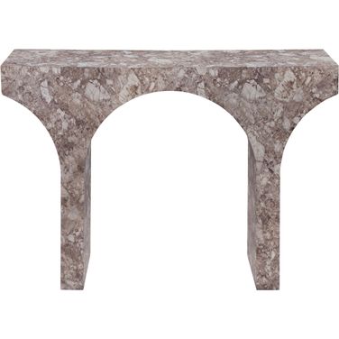 Pomezia Marble Finish Concrete Console Table In Brown