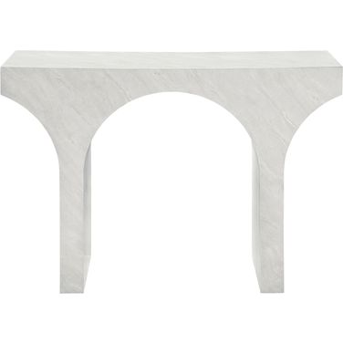 Pomezia Marble Finish Concrete Console Table In White