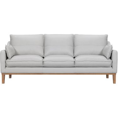 Pompeii 87 Inch Leather Sofa In Dove Gray