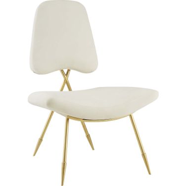Ponder Ivory Performance Velvet Lounge Chair