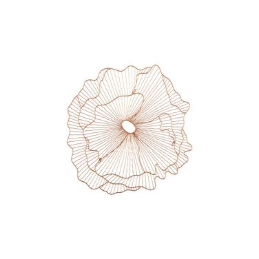 Poppy Flower Metal Small Wall Art In Copper