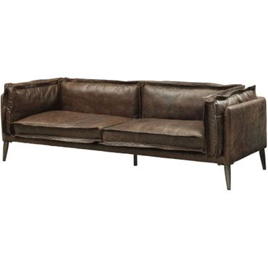 Porchester Distress Chocolate Leather Sofa
