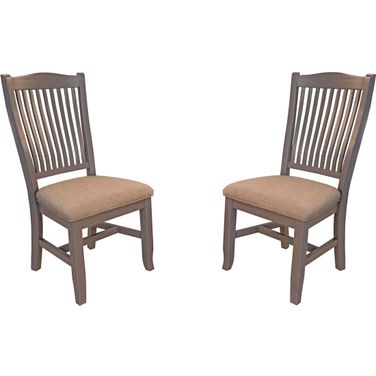 Port Townsend Grey Slat Back Upholstered Side Chair Set of 2