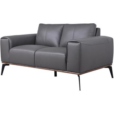 Porter Designs Pietro Top Grain Leather Loveseat In Gray