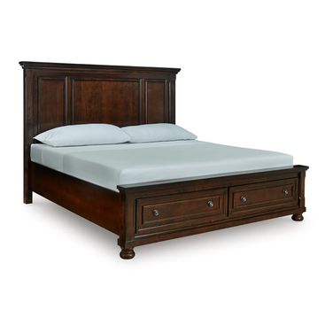 Porter King Panel Storage Bed In Rustic Brown