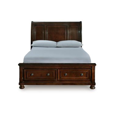Porter Queen Sleigh Storage Bed In Rustic Brown