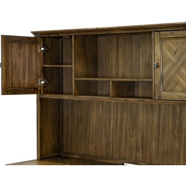 Porter Traditional Wood Hutch with Doors In Brown
