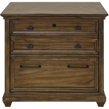 Porter Traditional Wood Lateral File with Storage File Drawer In Brown
