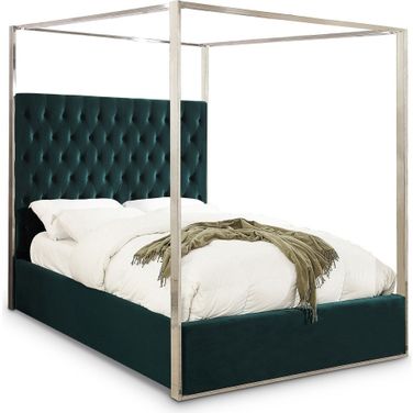 Porter Velvet King Bed In Green