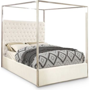 Porter Velvet King Bed In White