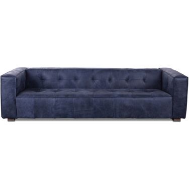 Portia Antique Blue Italian Leather Sofa