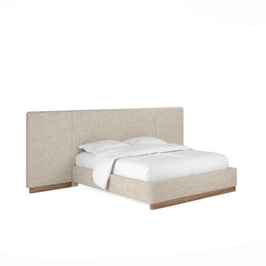 Portico King Upholstered Bed with End Panel In Brown