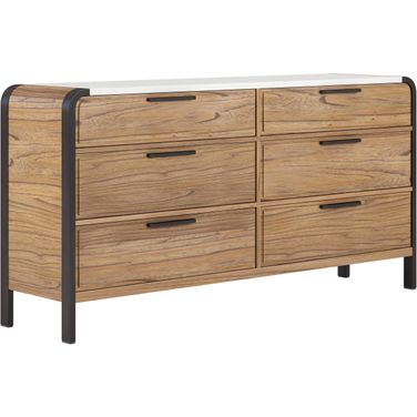 Portico Metal Leg Dresser In Brown