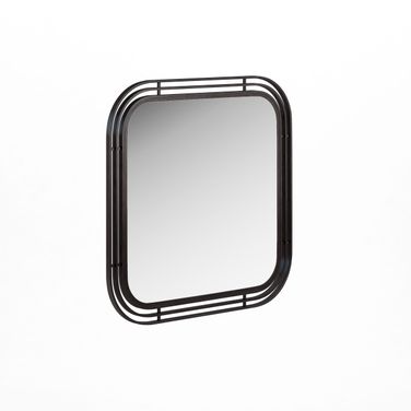 Portico Square Mirror In Black