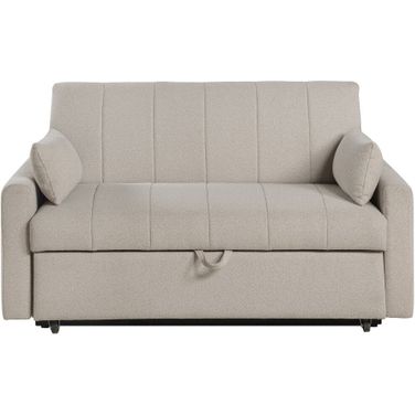 Portland Boucle Upholstered Sleeper Sofa Bed In Latte