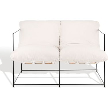 Portland Pillow Top Sofa In Ivory and Black