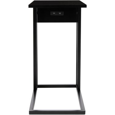 Portland Usb Side Table in Black