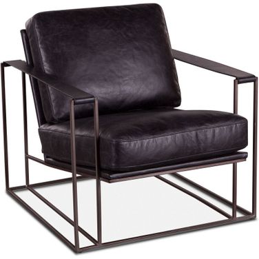 Portlando Armchair In Black Leather