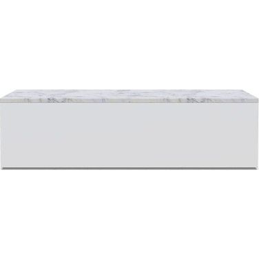 Porto Carrara Marble Coffee Table In Matte White