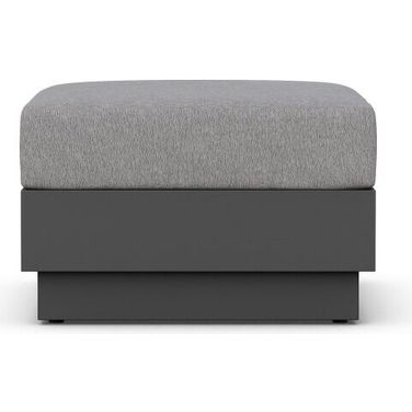 Porto Ottoman with Cushion In Moon and Matte Charcoal