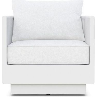 Porto Swivel Club Chair with Cushion In Polar and Matte White