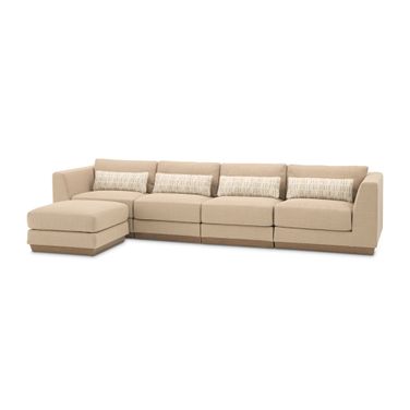 Portrait 5-Piece Sectional In Toffee and Sienna Brown