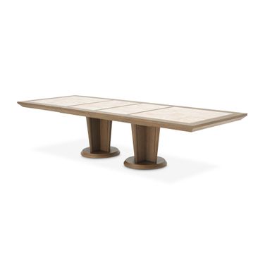 Portrait Wide Rectangular Dining Table In Sienna Brown