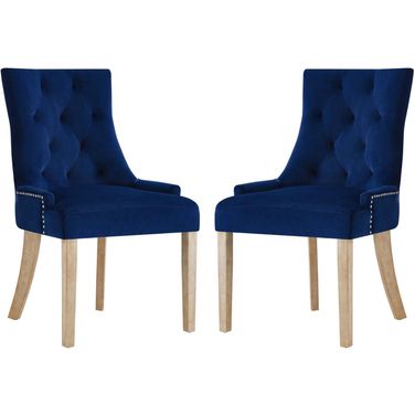 Pose Navy Dining Chair Performance Velvet Set of 2