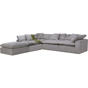 Posh 4-Piece Modular Sectional With Ottoman In Dove