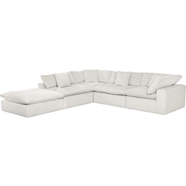 Posh 4-Piece Modular Sectional With Ottoman In Porcelain