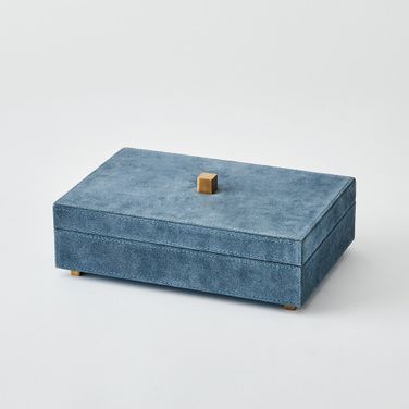 Posh Small Saude Box In Dusty Blue