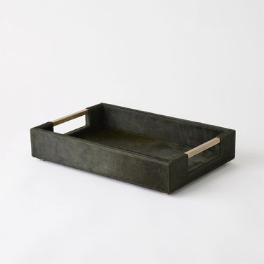 Posh Small Tray-Hair-On- Hide In Green